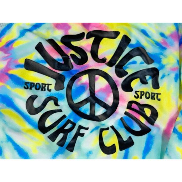 Justice Girls Tie-Dye 1 Shoulder Cut Out Swimsuit XL (16/18) UPF 50+ Swimwear - Picture 3 of 11